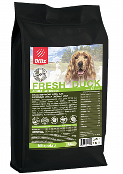 BLITZ Holistic Low Grain Fresh Duck Низкозерновой сухой корм д/собак Свежая Утка