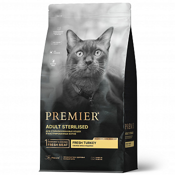 Premier Cat Корм для кошек STERILISED Turkey для стерилизованных Индейка