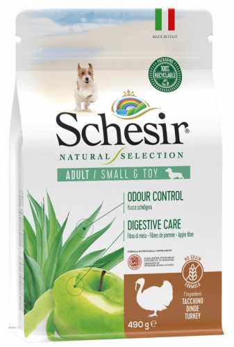 SCHESIR Natural Selection Grain-Free Сухой корм для собак мелких и декоративных пород Индейка 490 г