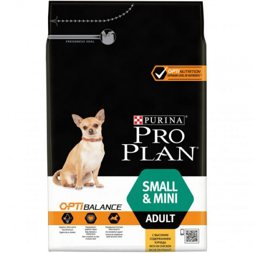 PURINA Pro Plan Small&Mini Adult Сухой корм д/собак мелких и карл пород Курица и рис