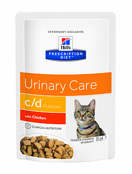 HILL'S Prescription Diet c/d Multicare Urinary Care Пауч д/кошек Диета (Профилактика МКБ) Курица