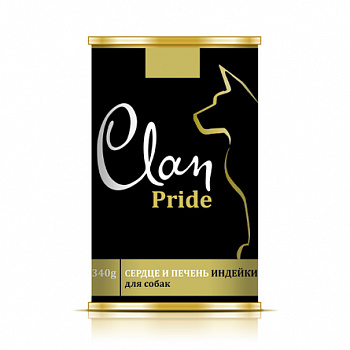 CLAN PRIDE Консервы д/собак Сердце и Печень Индейки в желе 340 г