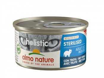 ALMO NATURE Holistic Sterilised with Trout Консервы для кастрированных кошек с Форелью 85 г