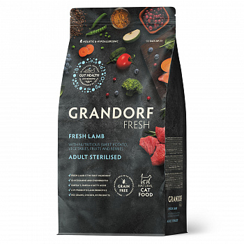 GRANDORF Fresh Cat Корм для кошек STERILISED Lamb&Sweet Potato для стерилизованных Ягненок батат