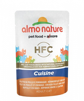 ALMO NATURE Classic Cuisine Chicken Fillet and Cheese Пауч для кошек с Куриным Филе и Сыром 55 г