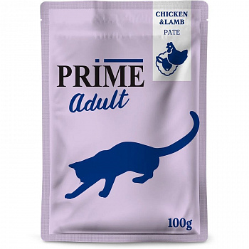 PRIME Пауч для кошек Курица с ягненком паштет 100 гр*12 шт