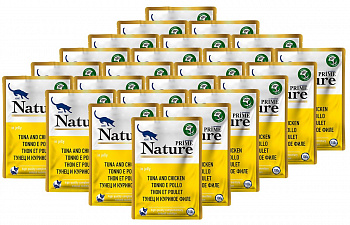 PRIME NATURE Пауч для кошек Тунец и куриное филе в желе 100гр*24шт