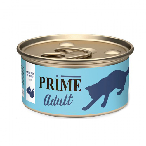 PRIME Консервы для кошек Курица и Говядина паштет ж/б 75 гр 137.2037