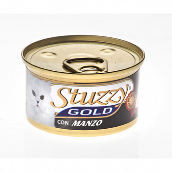 STUZZY GOLD Консервы д/кошек Мусс с Говядиной 85 г