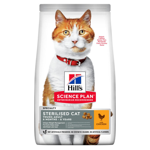HILL'S SP Young Adult Sterilised cat Сухой корм д/стерилиз кошек с Курицей
