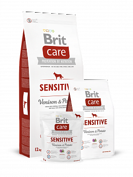 BRIT Care Sensitive (Venison) Сухой корм д/собак с Чувствит пищеварением Оленина и Картофель