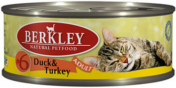 BERKLEY Консервы д/кошек №6 Утка с индейкой 100 г