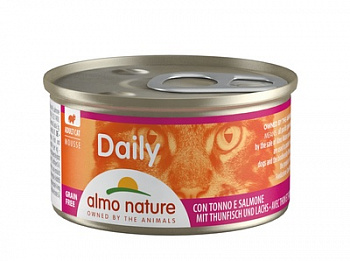 ALMO NATURE Mousse Tuna and Salmon Консервы для кошек нежный мусс с Меню Тунцом и Лососем 85 г