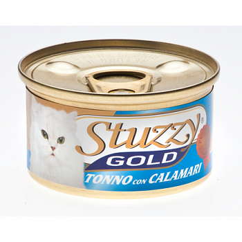 STUZZY GOLD Консервы д/кошек Тунец с Кальмарами в собственном соку 85 г