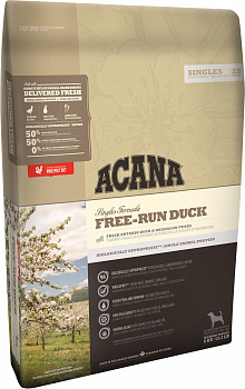 ACANA Singles Free-Run Duck Сухой корм д/собак Чувствительное пищеварение Утка и Груша