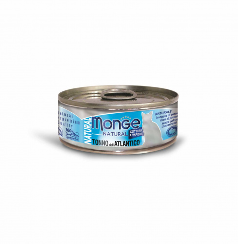 MONGE CAT Natural Atlantic Tuna Консервы д/кошек с Тунцом 80 г