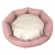 CLP Лежанка для животных круглая Экокожа пудрово-розовый бортик M 50х50х15 см