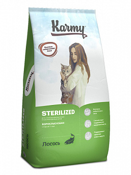 KARMY Sterilized Сухой корм для стерилизованных кошек и кастрированных котов с Лососем