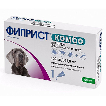 KRKA Фиприст Комбо капли от блох и клещей для собак от 40 кг (1 пипетка)