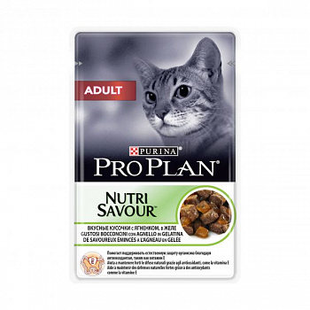 PURINA Pro Plan NutriSavour Пауч д/кошек с Ягненком в желе 85 г