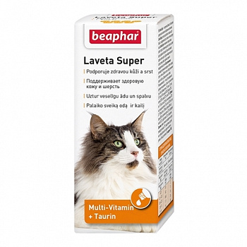 Beaphar Laveta Super Витамины для кошек для поддержания здоровой кожи и шерсти 50 мл