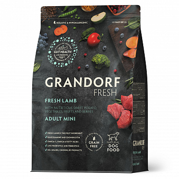 GRANDORF Fresh Dog Корм для собак Adult MINI Lamb&Sweet Potato мелких пород Ягненок батат
