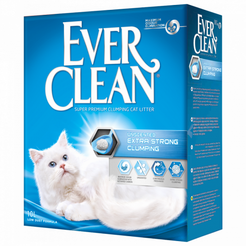 EVER CLEAN Extra Strong Clumping Unscented Наполнитель Комкующийся глиняный