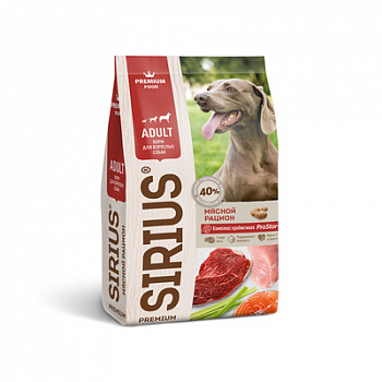 SIRIUS Premium Сухой корм для взрослых собак Мясной рацион