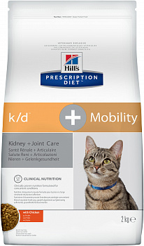 HILL'S Prescription Diet k/d Renal Mobility Сухой корм д/кошек Диета(Проф-ка забол почек и суставов)