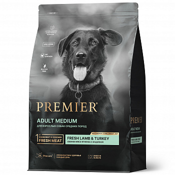 Premier Dog Корм для собак ADULT Medium Lamb&Turkey средних пород Ягненок и Индейка