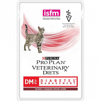 PURINA Pro Plan Пауч д/кошек Диета DM (при диабете) с Говядиной 85 г
