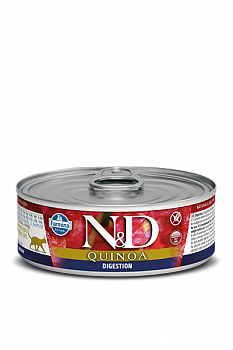 FARMINA N&D CAT Quinoa Digestion Консервы д/кошек Чувствительное пищеварение Ягненок и Киноа 80 г