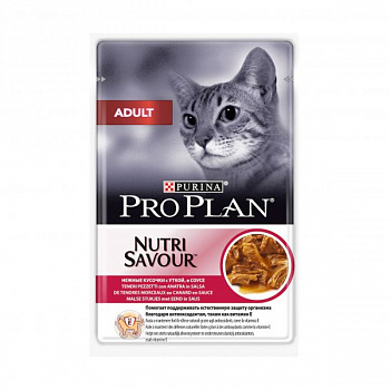 PURINA Pro Plan NutriSavour Пауч д/кошек с Уткой в соусе 85 г