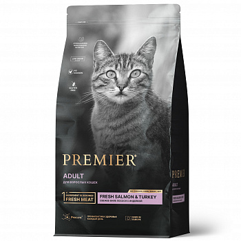 Premier Cat Корм для кошек ADULT Salmon&Turkey Лосось Индейка
