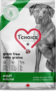 1st CHOICE Grain Free Сухой корм д/собак Здоровое Пищеварение для средних и крупных пород Цыпленок