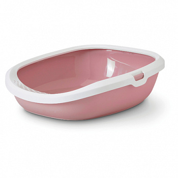 SAVIC Туалет д/кошек Gizmo Medium c бортом, розовый Earth Collection 44*35.5*12.5 см