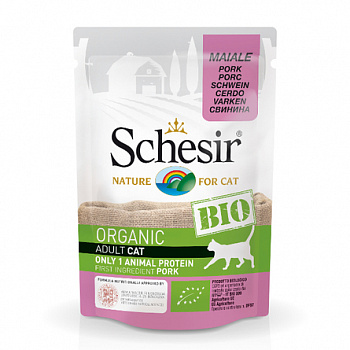 SCHESIR BIO Пауч д/кошек, Свинина 85 г