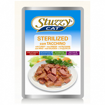 STUZZY CAT Пауч д/стерилизованных кошек с Индейкой 100 г