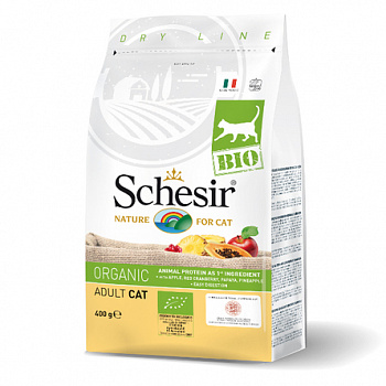 SCHESIR BIO Сухой корм д/кошек, Курица 400 г