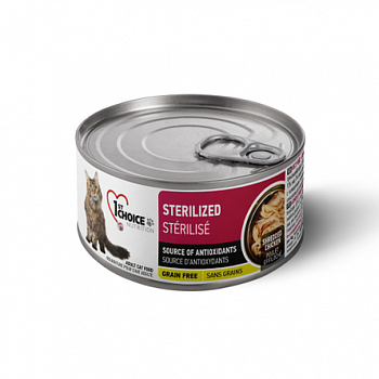 1st CHOICE Sterilized Консервы д/кошек Курица с Сардинами 85г