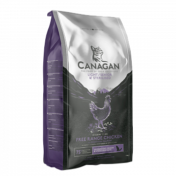 CANAGAN Light/Senior/Sterilised Сухой корм д/стерилиз кошек Облегченный, Цыпленок и Лосось 1.5 кг
