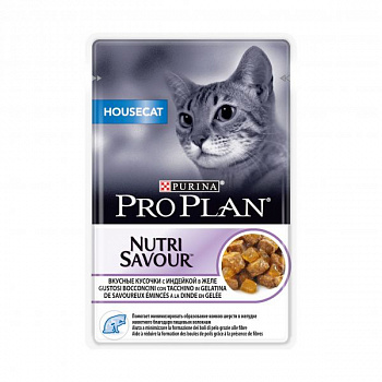 PURINA Pro Plan NutriSavour Housecat Пауч д/кошек с Индейкой в желе 85 г