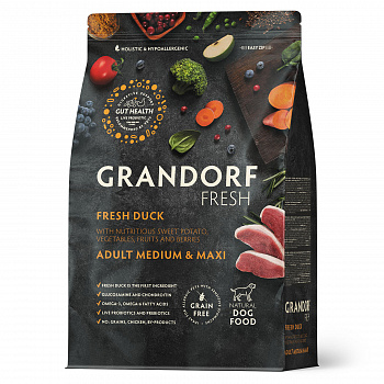 GRANDORF Fresh Dog Корм для собак Adult MED&MAXI Duck&Sweet Potato сред. и круп. пород Утка батат